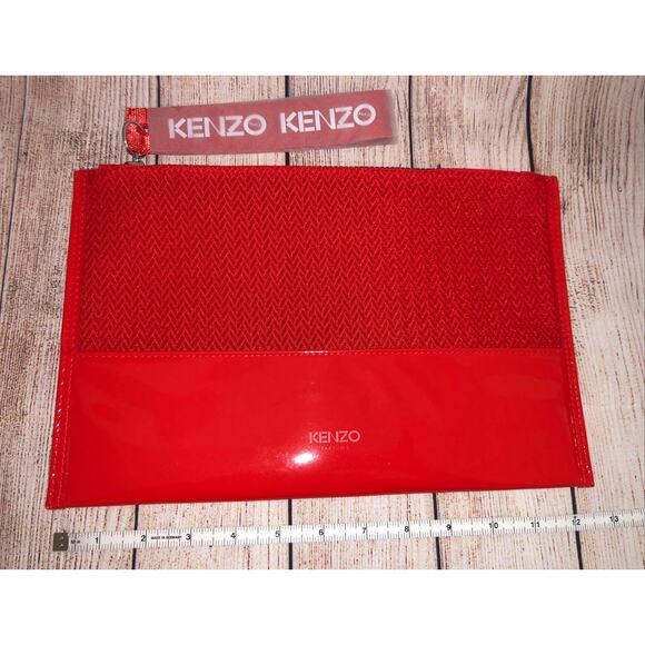 Kenzo Perfumes Red Zippered Cosmetic Pouch Bag Rare New - Picture 2 of 7